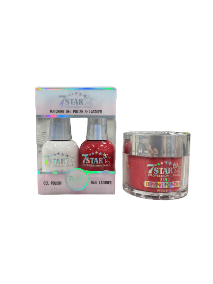 A 7 Star Trio of nail polish bottles elegantly presented in a box.
